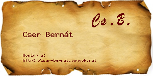 Cser Bernát névjegykártya
